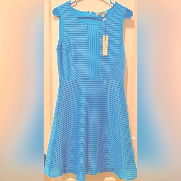 NWT Stitch Fix I 41 Hawthorn Marina Pool Blue Sleeveless Knit Mini Dress - Picture 1 of 5